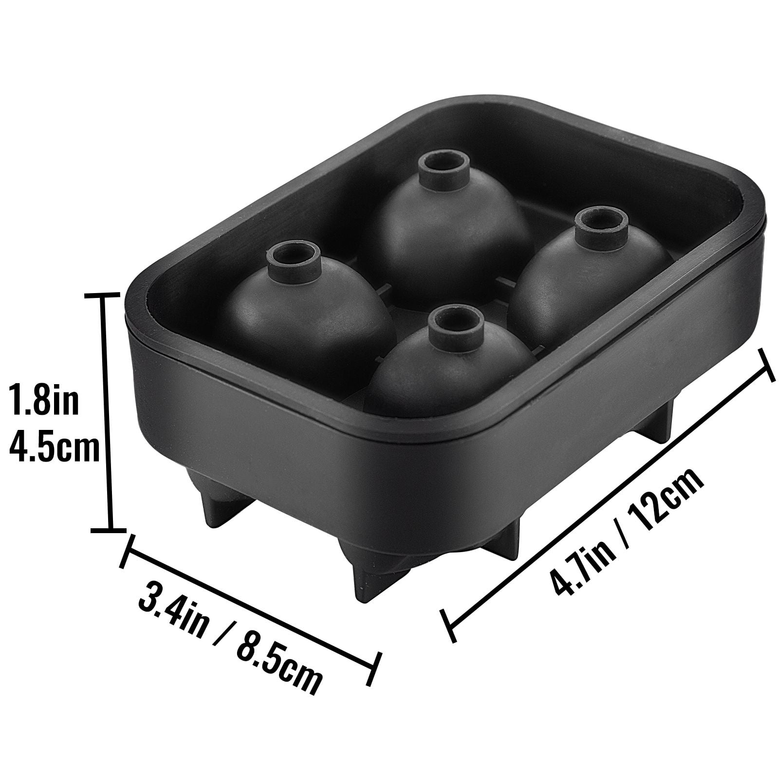 4 Grid Skull Shaped Ice Cube Tray Silicone Mold, Novelty 3D Skull Ice Maker Easy Release, Fun Ice Mold for Whiskey Cocktails Halloween Party Bar