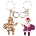 thumbnail image 4 of Santa Keychain, Strong Decorative Keychain, Cute Keychain Pendant, Cute For Mobile Phone Decoration Zipper Handles ANGGREK Rosa roja, 4 of 8