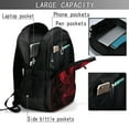 thumbnail image 4 of Bingfone Red Gothic Skeleton Throne for USB Backpack, Multi-compartment Multi-pocket Computer Backpack, Suitable for Travel, Business, Leisure, Unisex, 4 of 7