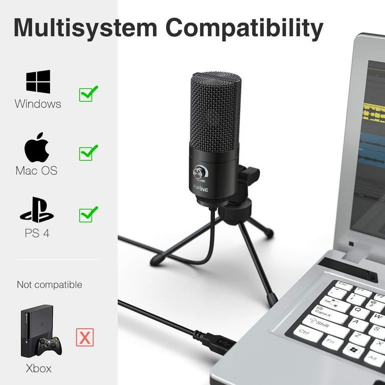 FIFINE K669B USB Microphone, Metal Condenser Recording Microphone for  Windows/MAC (K-669B) [OPEN BOX], Audio, Microphones on Carousell
