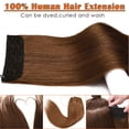 thumbnail image 3 of SEGO Thick Hidden Wire in Hair Extensions 100% Remy Human Hair Extensions with Invisible Band Translucent Fish Line Hairpiece Without Clip, 3 of 7