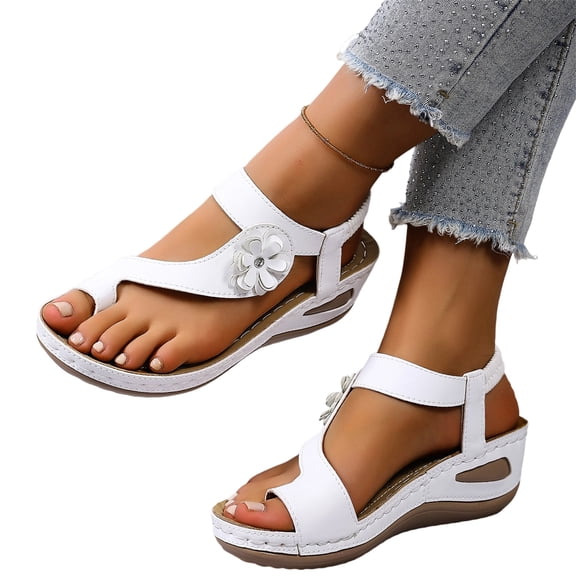 YOUYEDIAN Orthopedic Sandals for Women Summer Casual Arch Support Walking Shoes Comfy Slip on Non Slip Open Toe Slippers