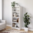thumbnail image 1 of CorLiving Quadra 4-Tier Engineered Wood Adult Bookcase with 3 Adjustable Shelves, White, 1 of 7