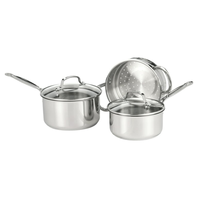 Cuisinart Chef's Classic 11-Piece Stainless Steel Cookware Set in Black and Stainless  Steel BSC7-11 - The Home Depot