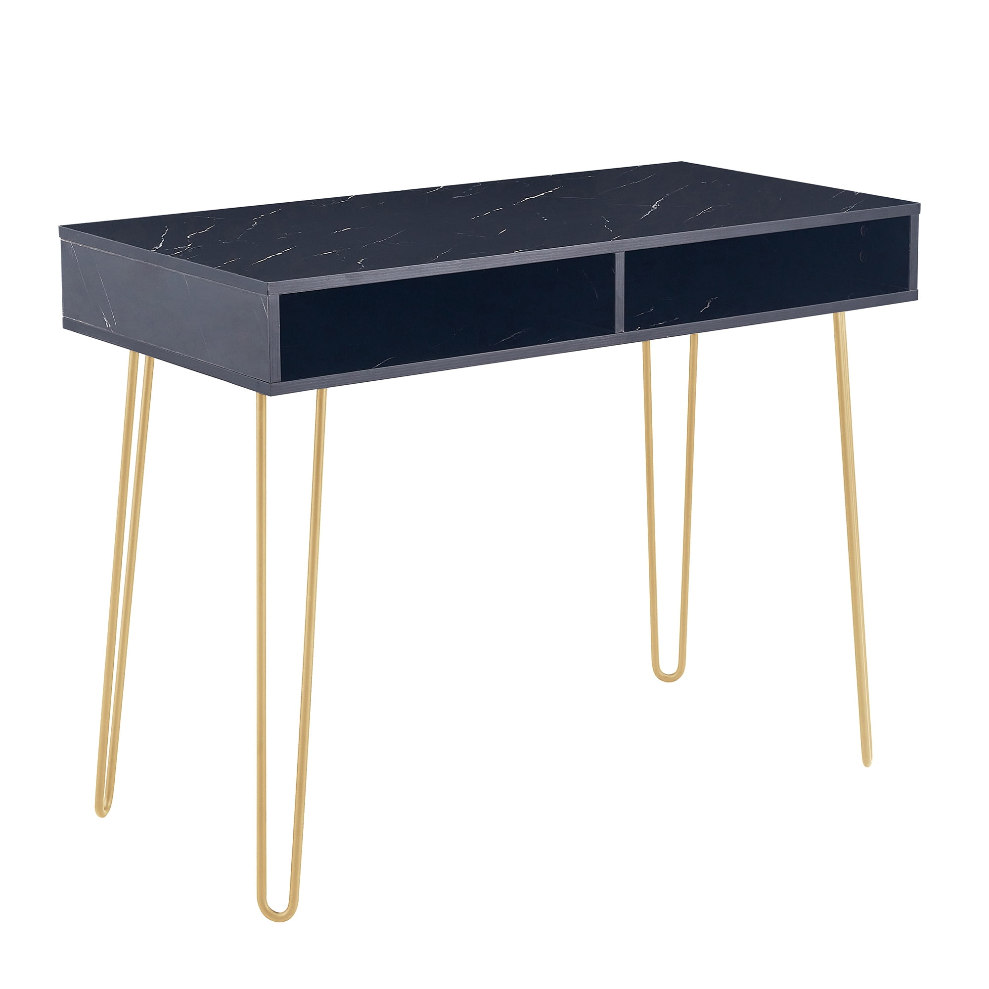 Private Jungle Beauty Table Consoles Table Side end Table Modern Marble MDF top,with Sturdy glod Metal Legs for Bedroom, Living Room, Dining Room, Kitchen,Black Private Jungle Beauty Table Consoles Table Side end Table Modern Marble MDF top,with Sturdy glod Metal Legs for Bedroom, Living Room, Dining Room, Kitchen,Black