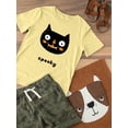thumbnail image 3 of Cute Halloween Kitten W Fangs T-Shirt Toddler -Image by Shutterstock,  3 Toddler, 3 of 4