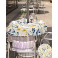 thumbnail image 5 of Fsddascl Blue Yellow Flowers Outdoor Tablecloth - 54 Inch Round Dining Table Cover, Botanical Blossom Motif Waterproof Outdoor Table Cloth with Umbrella Hole & Zipper for Picnic/Patio/Party, 5 of 7