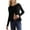 Black, variant on WENWU Women Solid Color Slim Fit Button Long Sleeved Cardigan Jacket Round Neck Design Knitted Ribbed Top Cardigan Loose Womens Button up Sweaters