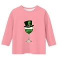 thumbnail image 4 of WQNVRNR Unisex Kids St. Patrick's Day Graphic Shirt- 3/4 Sleeve Casual Spring Tops Crew Neck Festive Shirt for Boys Girls Pink Size 7, 4 of 5