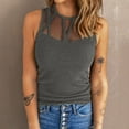 thumbnail image 4 of Sngxgn Womens Tops - Scoop Neck Cami - Tank Top for Women, Camisole for Women, Tummy Control Shapewear(Grey,L), 4 of 7