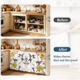 thumbnail image 4 of Spring Floral Cabinet Curtain 28"Wx35"L, Dustproof Under Sink Skirt with Self Adhesive Tape, Summer Botanical Birds Vintage Cabinet Curtain Cover for Bathroom Vanity, Kitchen Sink, Laundry Room, 4 of 9