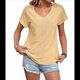 thumbnail image 1 of Tops de Verano para Mujer, Moda 2025, Camisetas con Cuello en V Cruzado y Ojales, Camisetas Holgadas Informales de Corta, Camisetas de Moda Amarillas M, 1 of 9