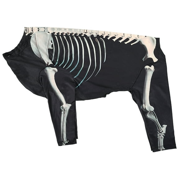 Duuclume Dog Jumpsuit Clothes,Halloween Skeleton Dog Costume (L)