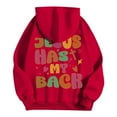 thumbnail image 6 of Jesus Has My Back Hoodie Christian Sweatshirt for Women Long Sleeve Jesus Hoodies Bible Verse Sweatshirts Oversized Christian Religious Sayings Pullover Sweater Red XXXL, 6 of 7