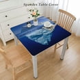 thumbnail image 2 of HAOXIT Decorative Elastic Edged Square Fitted Tablecloth, Cold Polyester Indoor Outdoor Fitted Table Cover for Home Kitchen Dining Room Fit Square Table 44''x44'', 2 of 7