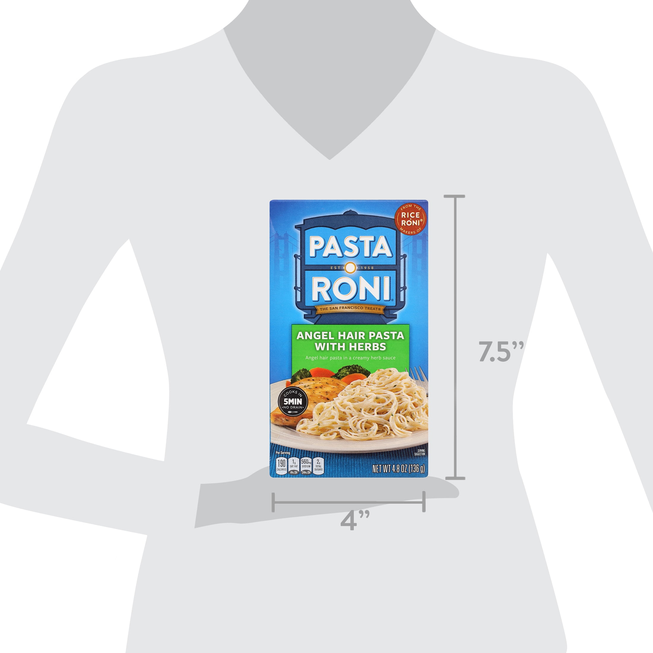 Pasta Roni Angel Hair Pasta with Herbs, 4.8oz Box