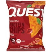 Quest Tortilla Style Protein Chips, 19g Protein, Baked, Pizza Flavor, 1.1oz, 4 Count