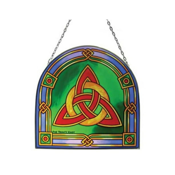 Royal Tara Celtic Trinity Knot Stained Glass Window Irish Hanging Decor