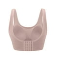 thumbnail image 4 of Jinhomg Sports Bras for Women Comfy Seamless Full Coverage Wireless Bra Solid Everyday Bras Ladies Sleep Bras with Removable Bra Padded Clearance Items for Women Beige L, 4 of 5