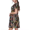 thumbnail image 2 of Lsque Watercolor Romantic Paisley Print Women's Casual Dress T-Shirt Summer Short Sleeve Scoop Neck Swing Dresses, 2 of 6