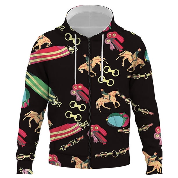 Sudadera con capucha y cremallera con estampado 3D de lujo para hombre y mujer, sudadera con cadena de hierro, chándal, ropa para hombre
