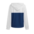 thumbnail image 5 of Women Casual Hooded Two Color Splicing Printing Drawstring Long Sleeves Button Sweatshirt Hoodie Top, 5 of 6