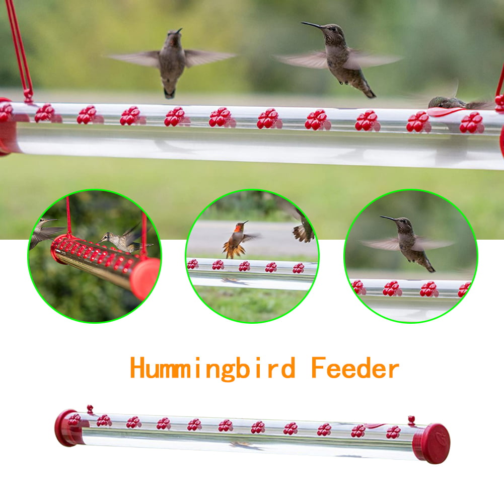 Best Hummingbird Feeder with Hole Birds Feeding Transparent Pipe Outdoor 40 55CM 