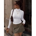 thumbnail image 3 of Zeagoo Women Fall Clothes 3 Pack Long Sleeve Shirts Slim Fit Mock Neck Tops, 3 of 6