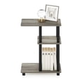 thumbnail image 5 of Furinno TURN-N-TUBE C Shape Sofa Side Table in French Oak/Black, 5 of 6