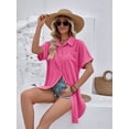 thumbnail image 3 of jinghuiyue Womens Swimsuit Cover Up Shirt Dress Button Down Short Sleeve Beach Bathing Suit Coverup L, 3 of 7