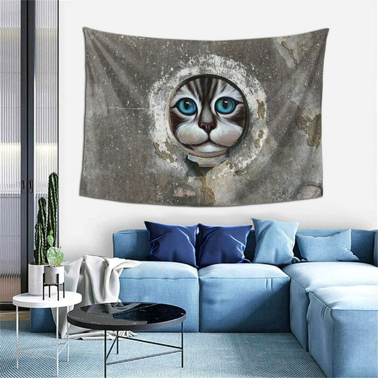 ZICANCN Cat Fun Art Head Domestic Fantasy Wall Decor Tapestry Room Bedroom Wall Hangings Tapestry Cat Wildlife Children 60 X 40 Walmart