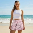 thumbnail image 5 of Xoenoiee Butterfly Cherry Blossom Print High Waisted Pleated Skorts for Women Tummy Control Tennis Skirt with 2 Pockets Quick Dry Sports Golf Skirt Plus Size, 2XL, 5 of 6