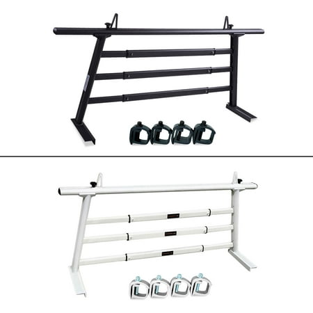 AA-Racks APX25-A-WG Headache Rack Semi Pickup Truck Rack with 3 Bar Window Guard Protective Back Rack - Sandy Black (APX25-A-WG(3)-BLK)