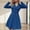 Blue, variant on Patlollav Spring Autumn Women V-Neck Solid Color Temperament Long Sleeve Outerwear Blazer Dress