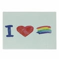 thumbnail image 1 of Pride Cutting Board, Display of I Love Pride Theme with Watercolor Heart Rainbow Flag Grunge, Decorative Tempered Glass Cutting and Serving Board, Small Size, Multicolor, by Ambesonne, 1 of 1