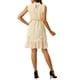 thumbnail image 3 of INSPIRE CHIC Vestido de cóctel sin mangas con volantes y estampado de puntos metálicos L Beige, 3 of 6