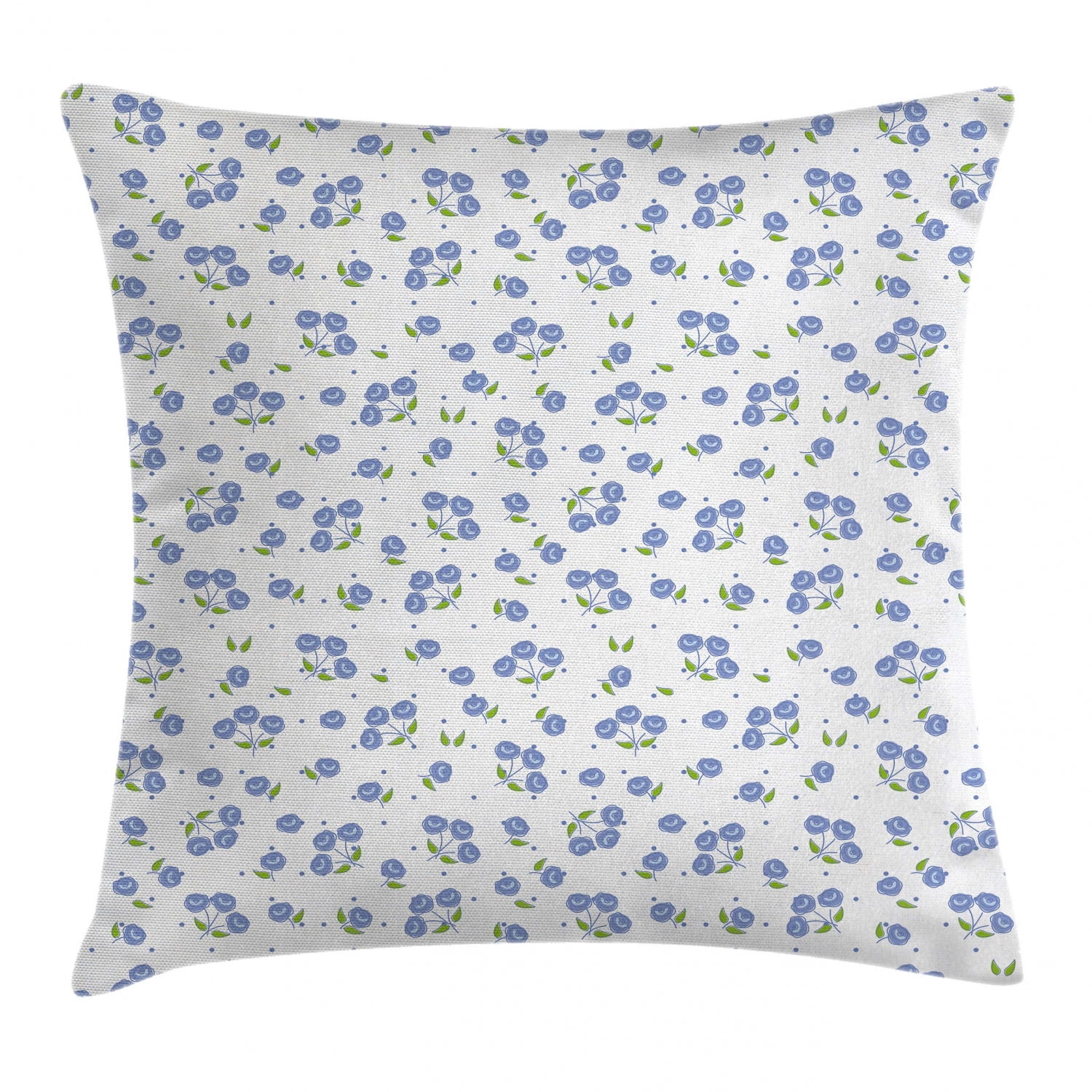 Floral Throw Pillow Cushion Cover Vintage Rose Flowers Bouquets Spring Season Theme Dots Green Leaves Decorative Square Accent Pillow Case 24 X 24 Inches Violet Blue Green White By Ambesonne Walmart Com