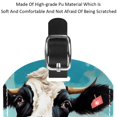 thumbnail image 4 of Square 2Pack PU Leather Cartoon Cow Cruise Luggage Tag with Privacy Cover and Name ID Tag for Travel Handbags Backpacks Luggage Tags, 4 of 6