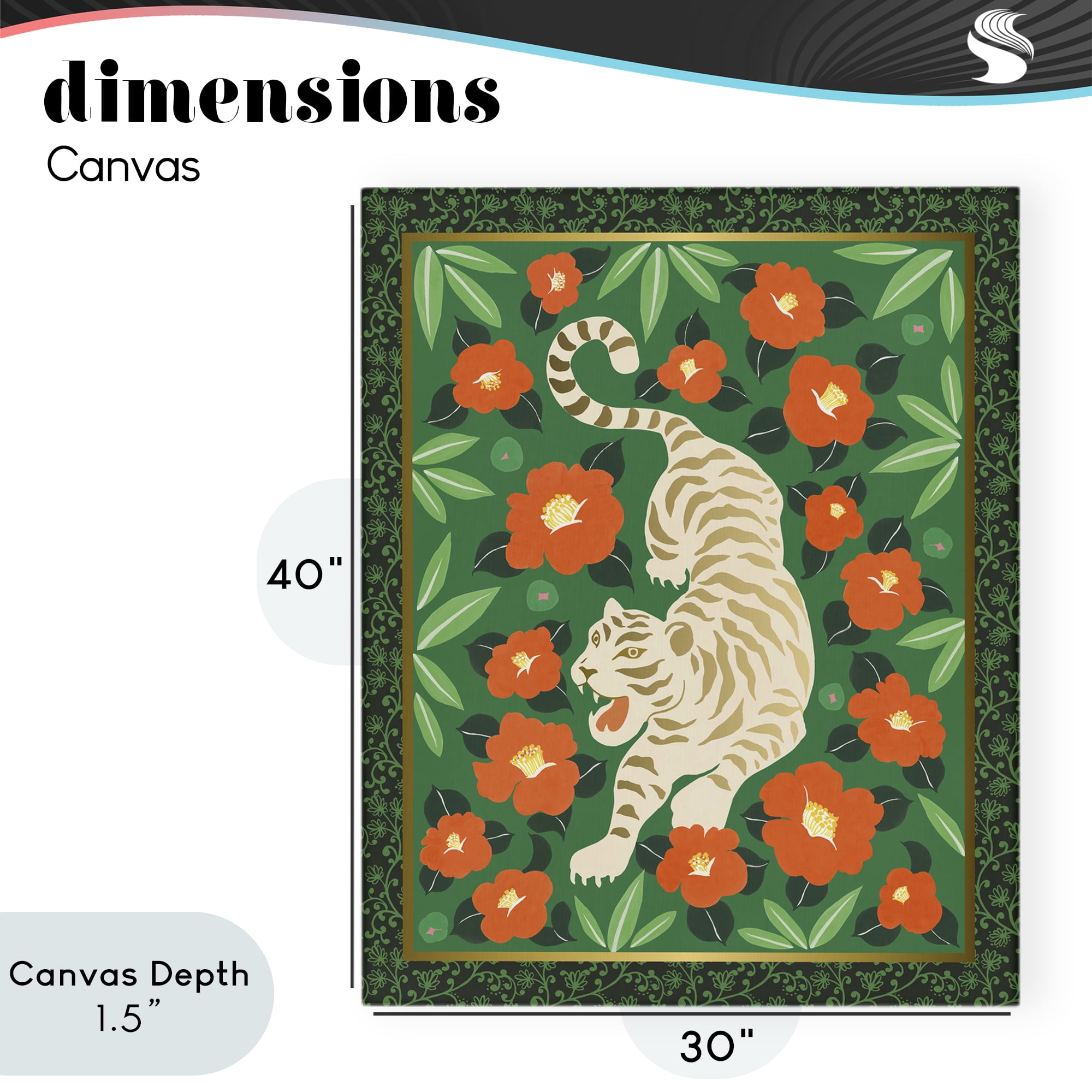 Stupell Industries Eclectic Tiger & Hibiscus Canvas Wall Art, design by Karolina Sato