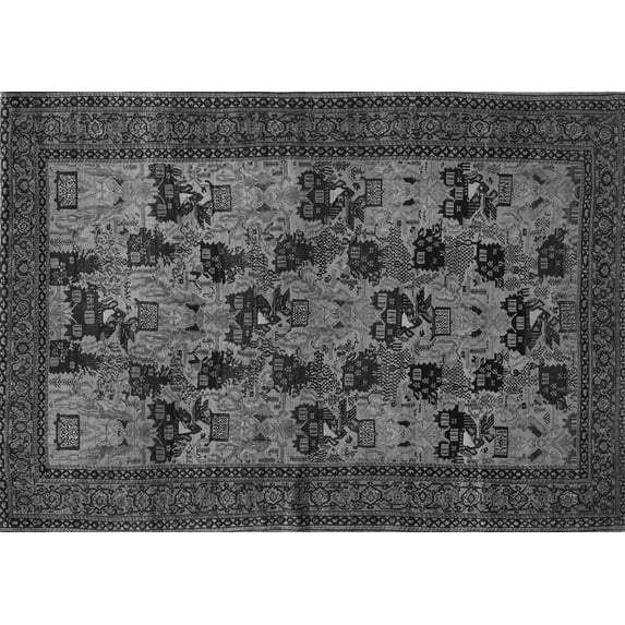 Ahgly Company Indoor Rectangle Animal Gray Traditional Area Rugs, 7' x 9'