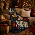 thumbnail image 3 of Painterly Moths with Peonies, Moody Vintage Style for Moth Lovers, Floral Wing Pattern, Cozy Flannel Blanket for Bedroom and Reading Nook, Housewarming Gift and Botanical Home Decor, 3 of 9