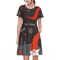 thumbnail image 1 of Easygdp Christmas Gnomes In Red Hats para Vestido Transpirable de Mujer, Vestido Suelto de Manga Corta con Pliegues y Bolsillos para el Verano, 1 of 6