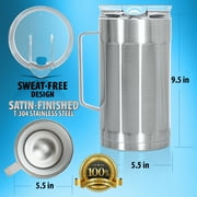 Maxam KTXPITCH 84 oz Double Vacuum Wall Tumbler with Lid, Satin