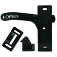 thumbnail image 1 of JR Screen Door Latch 10775 Replacement For AMERIMAX Style Doors; 3 Inch Mounting Holes From Centre; Left Hand Opening; Black; With Mounting Screws, 1 of 3