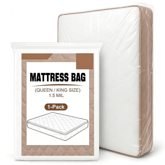GARITIN Mattress Bags for Moving,1 Pack 90.5" x 90.5" Moving & Storage Bag for Queen King California King,1.5 MIL Plastic Mattress Bag