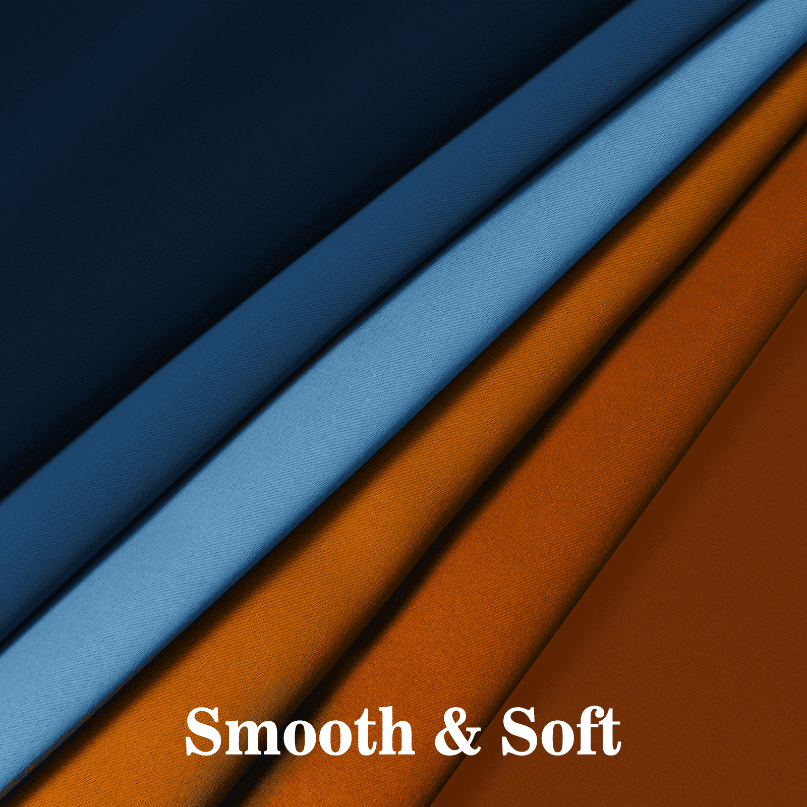 Yakamok Blackout Ombre Dark Blue and Burnt Orange Curtains for Bedroom, Gradient Room Darkening Curtains, Grommet Thermal Insulated Light Blocking Window Curtain for Living Room,52 x 84 Inch,2 Panels