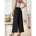 thumbnail image 6 of GIRUNS Women's Wide Leg Pants High Waist Adjustable Knot Casual Loose Trousers With Pockets Business Work Casual Pants Black L, 6 of 6