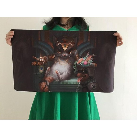 Tasipurr, The Golden Paw Computer Mouse Mat 60x35cm Rectangle Big Mouse Mat Card Games Table Pad Rubber Board Game Playmat