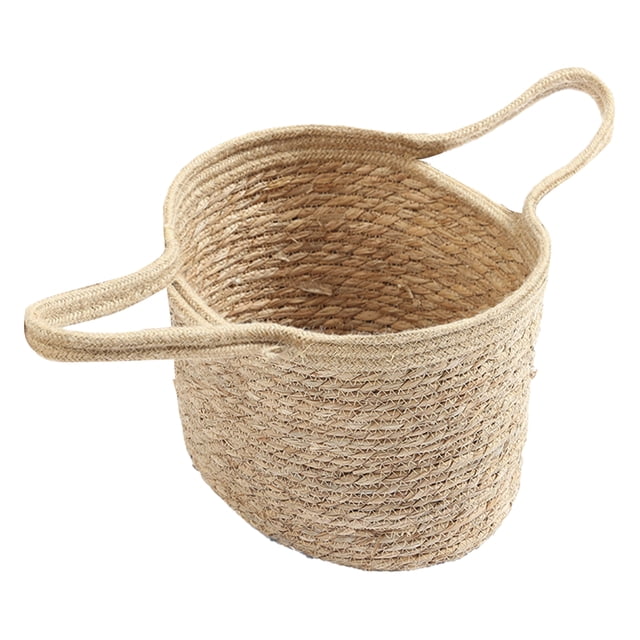 Straw Woven Rope Laundry Basket Dirty Clothes Storage Bucket