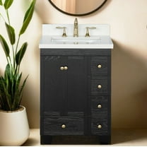 Lavanti Depos Solidwood 24-inch Bathroom Vanity with Sink - Stylish Firwood Black